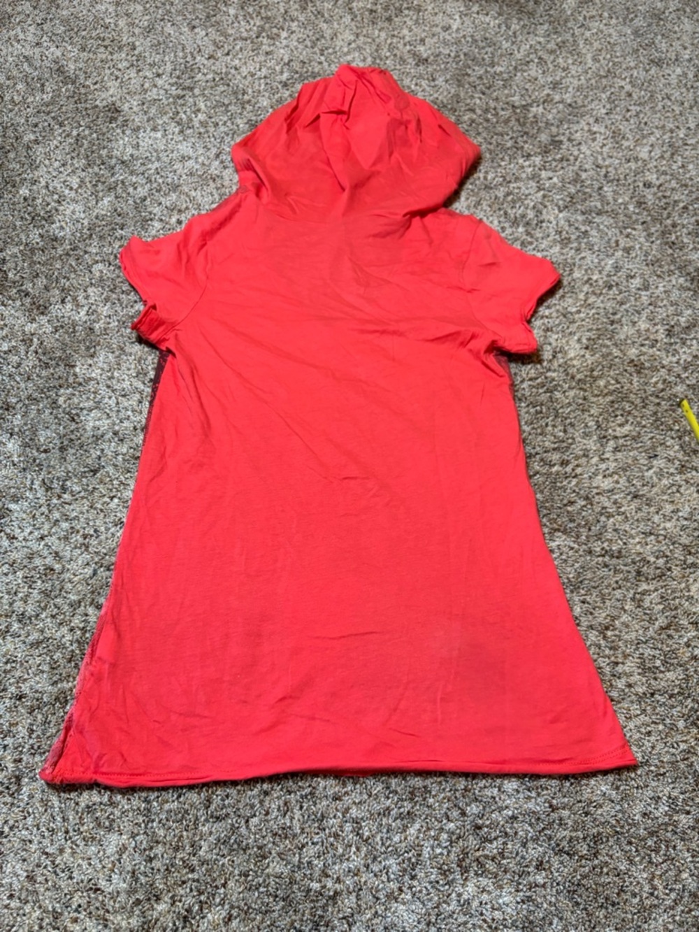 E87 Copper Key Coral Hooded V-Neck Tee with Angel Wing Graphic, Size XL - Picture 5 of 6